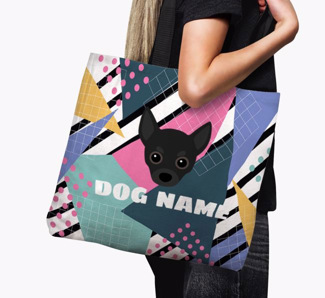 Retro Pattern: Personalised {breedFullName} Canvas Bag